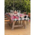 thumbnail image 2 of Outdoor Tablecloth with Umbrella Hole and Zipper, Pink Valentine's Day Rectangle Table Cloth 52x70 Inch Waterproof Tablecloth, Love Heart Roses Gnomes Truck Plaid Picnic Table Cover for Patio Camping, 2 of 7