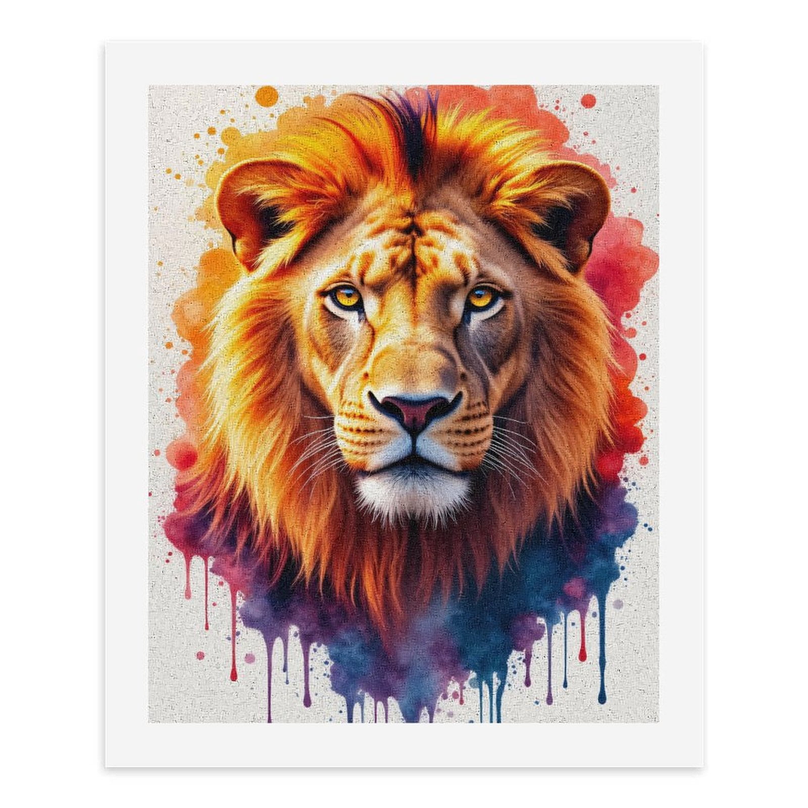 Paint By Numbers Kit for Adults Beginner - DIY Lion Colorful Art Splatter Canvas Painting Kits for Adults, Frameless Paint By Number for Adults for Home Wall Decor 16x20 Inch