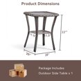 thumbnail image 7 of Unnifurnzi Patio Wicker Side Table-Outdoor PE Rattan End Table with Tempered Glass Top and 2-Tier Storage Shelf Square Side Table for Deck Porch Balcony Garden-Gray, 7 of 7