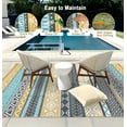 thumbnail image 5 of Hasoo 9' x 18' Yellow/Blue Outdoor Rug for Patio Decor Waterproof Plastic Straw Modern Geometric Carpet PP Tube Woven Portable Camping Mat for Picnic Balcony, 5 of 6