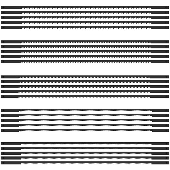 25Pcs Scroll Saw Blade Set 6-1/2inch High Carbon Steel Wood Cutting Saw Blades Kit Clean Cut Coping Saw Blades Wood Cutting Scroll Saw Blade Replacement Pin End Saw Blade for Wood Plastic Leather