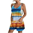 thumbnail image 2 of Gspmoly Shorts Short pour Femmes, Combishort d'Été Confortable et Décontracté pour Femmes avec Bretelles Imprimées, Poches, de Golf pour Femmes jusqu'à 65 % de Rabais Multicolore, 2 of 5