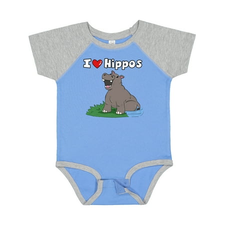 

Inktastic I Love Hippos Gift Baby Boy or Baby Girl Bodysuit