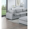 thumbnail image 3 of Miekor Furniture Dark Gray Color 6pc Modular Sectional Set Corduroy Upholstery Couch 3x Corner wedge 2x Armless Chairs 1x Ottoman Living Room Furniture 00831, 3 of 12