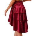 thumbnail image 4 of Runhomal Jupe Gothique Steampunk pour Femmes Jupe à Volants Victorienne Haute Basse Jupe Médiévale Renaissance Rouge TG, 4 of 7