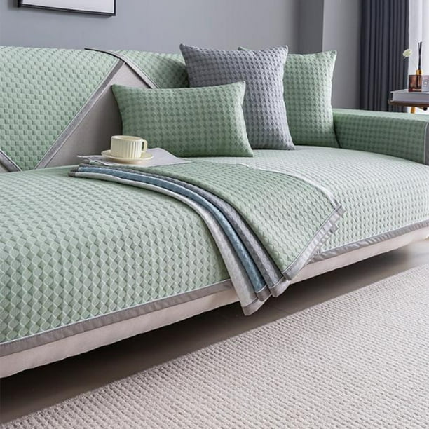 Fiudx Cojín de Sofá de Seda de Hielo, Tejido Elástico Suave, Antideslizante, Lavable a Máquina, Diseño Cómodo y Refrescante, Decoración para El Hogar y La Sala de Estar, Fácil de Limpiar, Tamaño 70 X