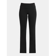 No Boundaries Flare Pants with Foldover Waistband, 32 Inseam, Womens and Womens Plus XS-XXL