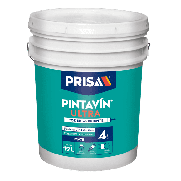 Pintura Vinil Acrílica PRISA® PINTAVÍN ULTRA® Negro Mate 19L
