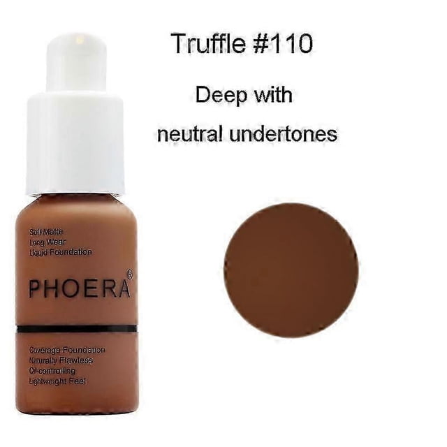 PHOERA Base de maquillaje corrector de cobertura total, mate, iluminador, de larga duración, Reino Unido, beige buff, 106