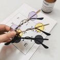 thumbnail image 3 of Ultra Small Frame Round Retro Sunglasses for Men and Women Mini Small Round Frame Table Mirror Glasses Hip-Hop Sunglasses, 3 of 5