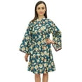 thumbnail image 1 of Bimba Kimono Court Imprimé Feuille pour Femmes Robe de Nuit de Mariage Wrap-24, 1 of 9