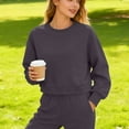 thumbnail image 7 of Womens Crop Sweatshirts without Hood Casual Crewneck Plain Pullover Loose Fit Long Sleeve Athletic Sports Tops (S, Dark Gray), 7 of 7
