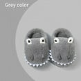 thumbnail image 4 of FAOWME Fashion Cute Fall Boys Girls Slippers Flat Bottom Lightweight Soft Comfort Warm Solid Color Cartoon Animal Shape Grey 4.5-5 Years, 4 of 5