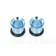 thumbnail image 1 of Tunnels Anodized Metallic Aqua with O- Rings - Sold as a Pair Surgical Steel, 1 of 5
