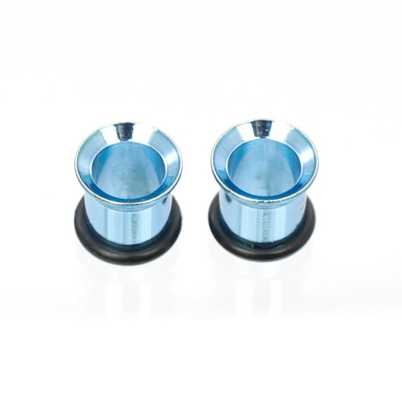 Tunnels Anodized Metallic Aqua with O- Rings - Sold as a Pair Surgical Steel