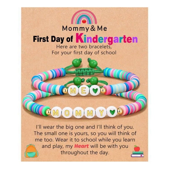 Kindergarten Bracelet Mommy And Me Matching Set First Day Of School For Mom And Daughter Heartwarming Keepsake Jewelry