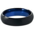 thumbnail image 2 of P. Manoukian Tungsten Wedding Band Ring 6mm for Men Women Blue Black Domed Brushed Polished Lifetime Guarantee Size 12, 2 of 4