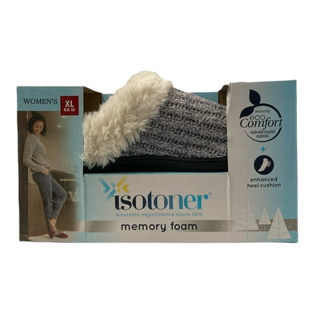

Isotoner Women s Eco-Comfort Memory Foam Faux Fur Indoor/Outdoor Slipper (Navy Blue M(7.5-8))