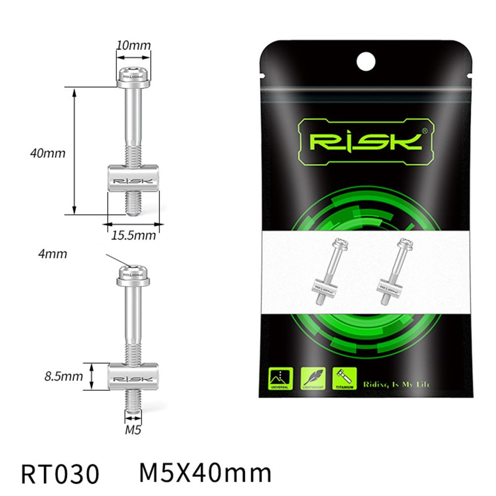 Sportact Bicycle Accessories 2PCS Ti Alloy Seatpost Fixed Bolt Bike Seat tube Hex Screws 5x40mm