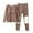 Coffee, variant on ZQUUVOU Fall Winter Pajamas Set for Women Detachable Padding Thermal Set Crewneck Top with Knee Patch Warm Pants Sleepwear Black
