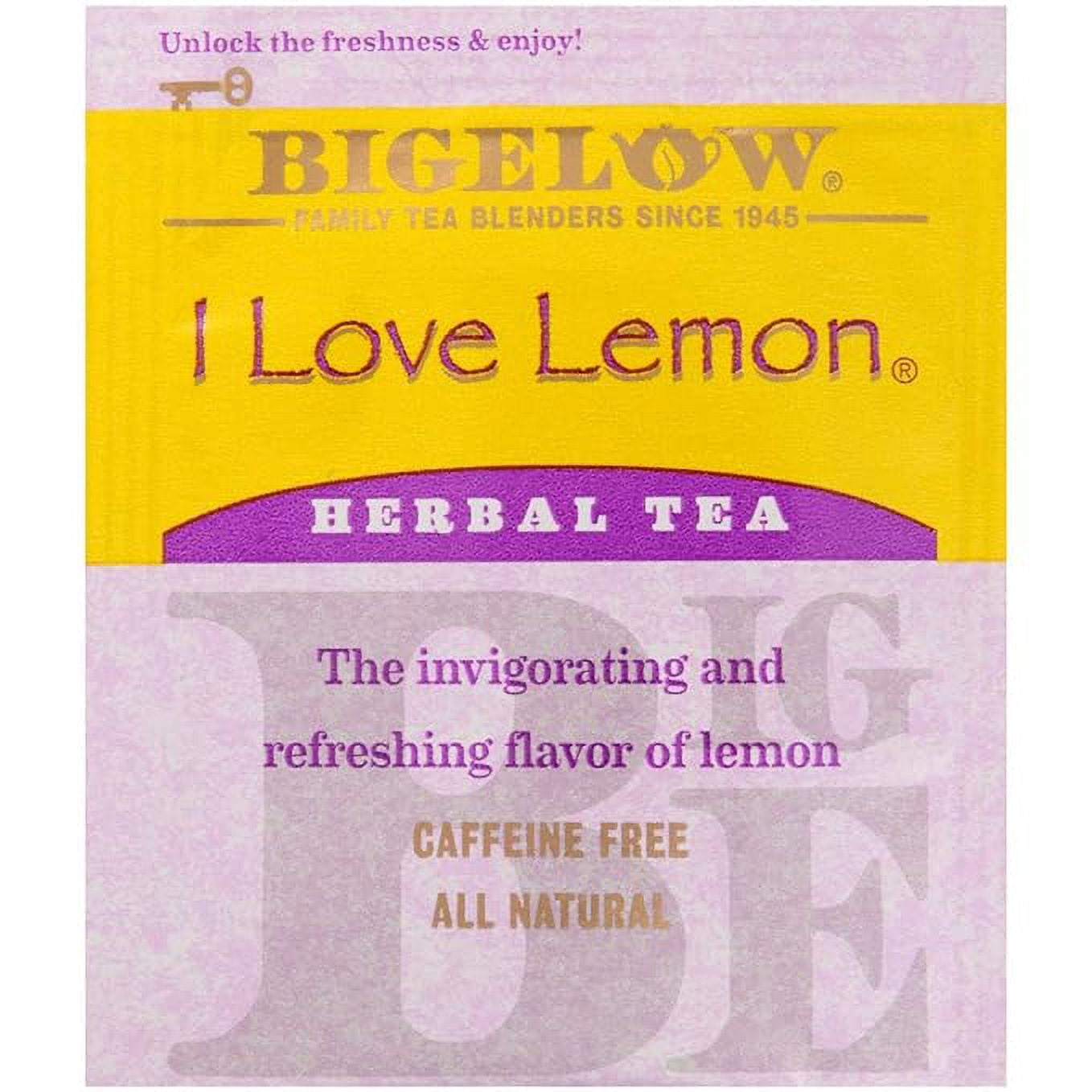 Bigelow I Love Lemon Herbal Tea Bags 28-Count Box, 3 Pack Lemon-Flavored Herbal Tea Bags, Hibiscus