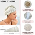 thumbnail image 3 of xnicx 2 Pack Microfiber Hair Towel,Hair Drying Towel with Button,Super Absorbent Fast Drying Hair Towel,White Microfiber Hair Towel Hair Wraps for Women Wet Curly Hair(25.6x9.8 in), 3 of 6