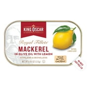 King Oscar Skinless & Boneless Mackerel Fillets, Lemon, 4.05 oz