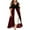 Wine, variant on YanHoo Women's Party Dresses Sexy Cold Shoulder Vintage V Neck Plus Size Elgant Maxi Dress
