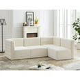 thumbnail image 2 of Meridian Furniture Quincy Sectionnel Modulaire en Velours Crème, 2 of 13