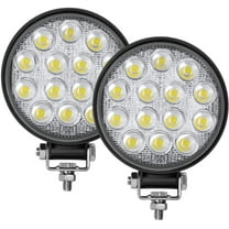 Led Round Light Bar 2PCS 4.5" 140w 14000LM Flood Light Pod Off Road Fog Driving Roof Bar Bumper for SUV Truck, Hunters