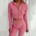 thumbnail image 4 of Traje deportivo ajustado de manga larga con capucha para mujer, nuevo de otoño, 4 of 5
