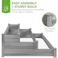 thumbnail image 5 of 3-Tier Fir Wood Raised Garden Bed Planter Kit for Plants, Herbs, Vegetables, Outdoor Gardening w/Stackable & Flat Arrangement, Easy Assembly - Gray, 5 of 10