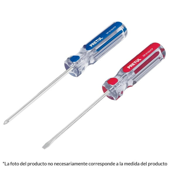 Juego de Desarmadores 2piezas 1/4x4 Mango Pvc Pretul Pretul DUO-1/4X4TP