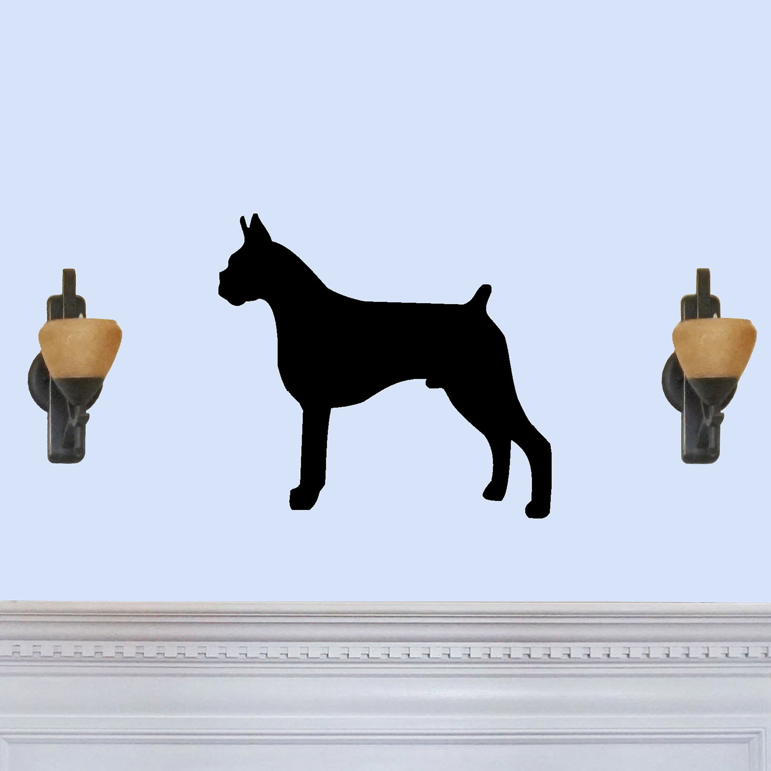 Boxer Dog Silhouette Beautiful Solid Steel Home Decor Decorative