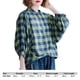 thumbnail image 2 of Camisa Vintage para mujer, estampado a cuadros, cuello alto, manga larga, manga murciélago, blusa in Abanopi Rojo, 2 of 7