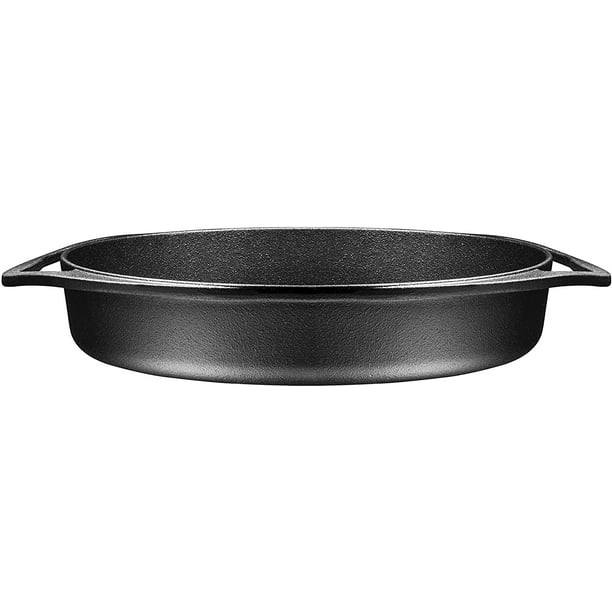 Bruntmor Double Handled PreSeasoned Cast Iron Round Tarte Tatin Dish