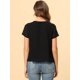 thumbnail image 4 of INSPIRE CHIC Blusa De Verano De Chifón Con Parte Delantera Plisada Y Manga Corta Para Mujer Negro M, 4 of 5