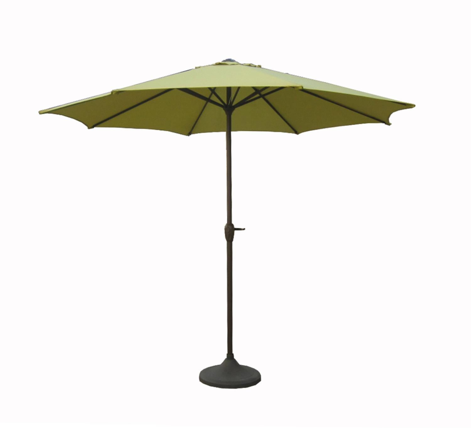 9' Outdoor Patio Market Umbrella with Hand Crank and Tilt Sage Brown and Black by LB International