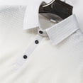 thumbnail image 4 of CHENHANN Work Polo Shirts for Men Short Sleeve Button Down Textured Shirts Basic White Men's Casual Shirts, 4 of 7