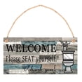 thumbnail image 2 of Agiferg Wooden Wall Hanging Welcome Sign Welcome Decoration Pendant, 2 of 8