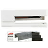 JAM Paper Office & Desk Sets, 1 Stapler 1 Pack of Staples, White and Black, 2/pack
