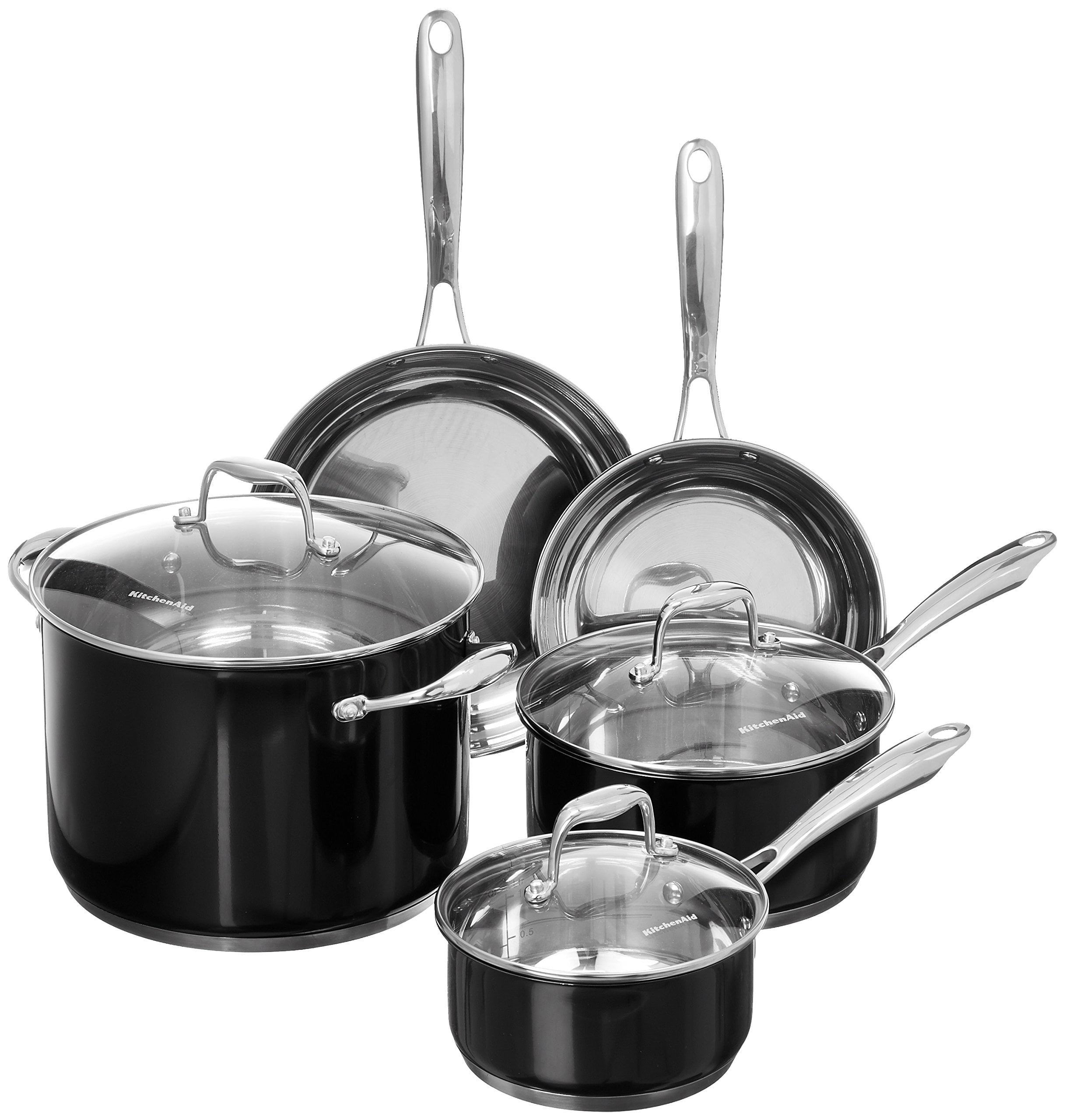 kitchenaid kcss08 8pc. stainless steel cookware set