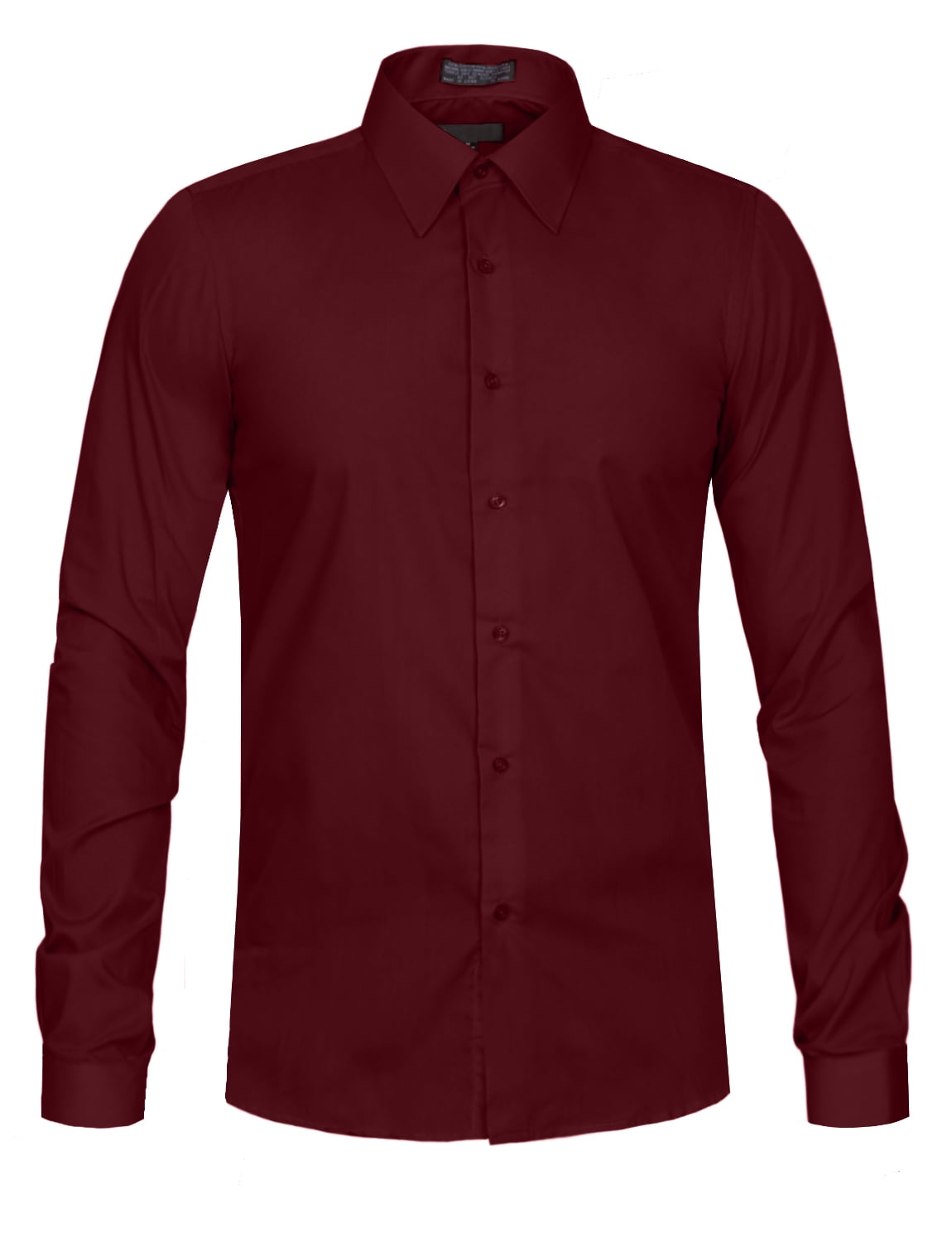 J. METHOD Men's Classic Slim Fit Button Down Long Sleeve Solid Color