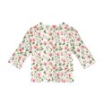 thumbnail image 4 of Abcomgle Tshirts for Kids Girls Button Down Vintage Floral Print Tshirt Henley 3/4 Sleeve Toddler T-Shirt Summer Cute Cotton Toddler Tops Girls, 4 of 5