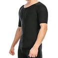 thumbnail image 4 of FUTATA Men's Weight Loss Sauna Shirt Workout Shirt Hot Sweat Suit Sweat Body Shaper Polymer Sweat Zipper Short Sleeve, 4 of 6