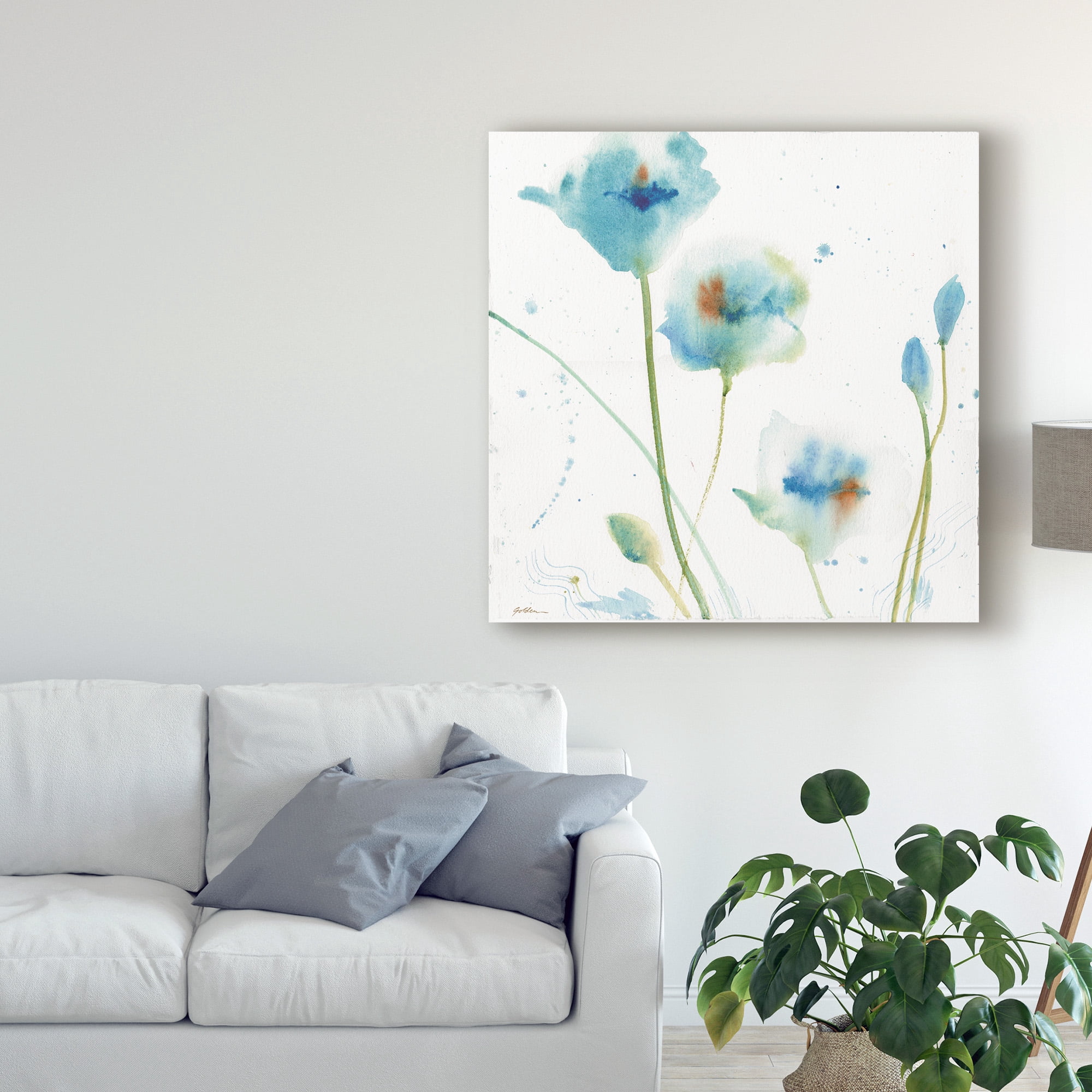 Trademark Fine Art 'Time and Tides - Blues' Canvas Art by Sheila Golden
