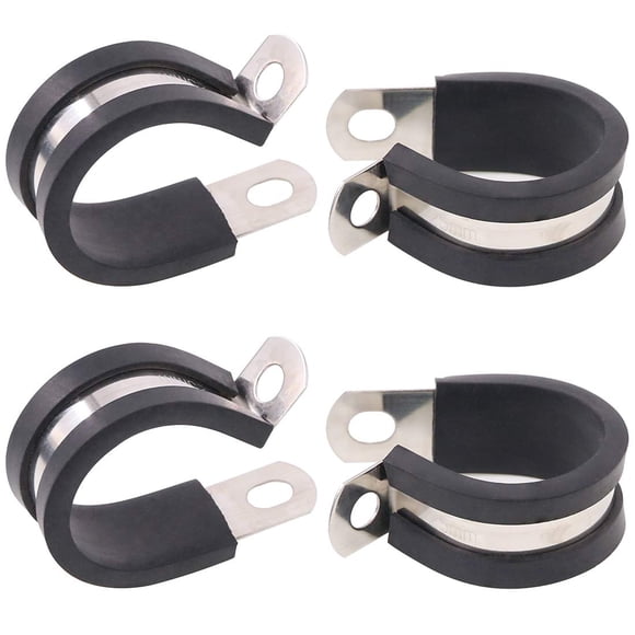 Keadic 20 piezas de abrazaderas de acero inoxidable con revestimiento de goma de 25 mm