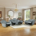 thumbnail image 2 of Bonzy Home Manual Recliner Sofa Set — 3-Piece Reclining Couch Set (1 Recliner, Loveseat & 3-Seat Sofa), Gray, 2 of 7