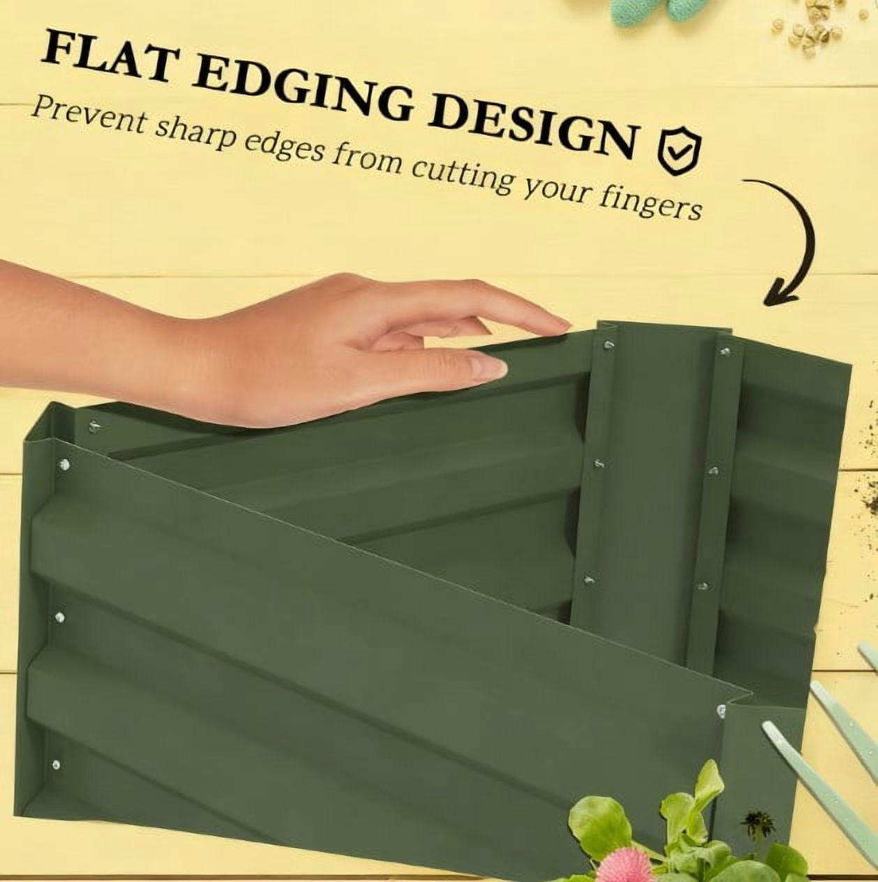 Garden Bed, Galvanized Planter Box, Raised Garden Bed with Cage for Climbing Vines
