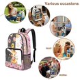 thumbnail image 5 of ZIATUBLES Clear Backpack 17 Inch, Heavy Duty Fabric & PVC Transparent Bookbag for Boys Girls, Donut Giraffe Sweet Treat Print See Through Backpack for School and Security, 5 of 7